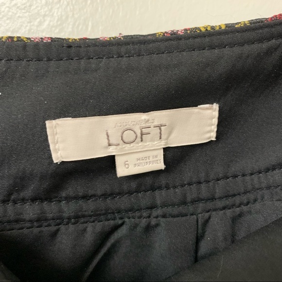 LOFT Black Jacquard Floral Print Skirt With Pockets Size‎ 6 - Picture 2 of 11